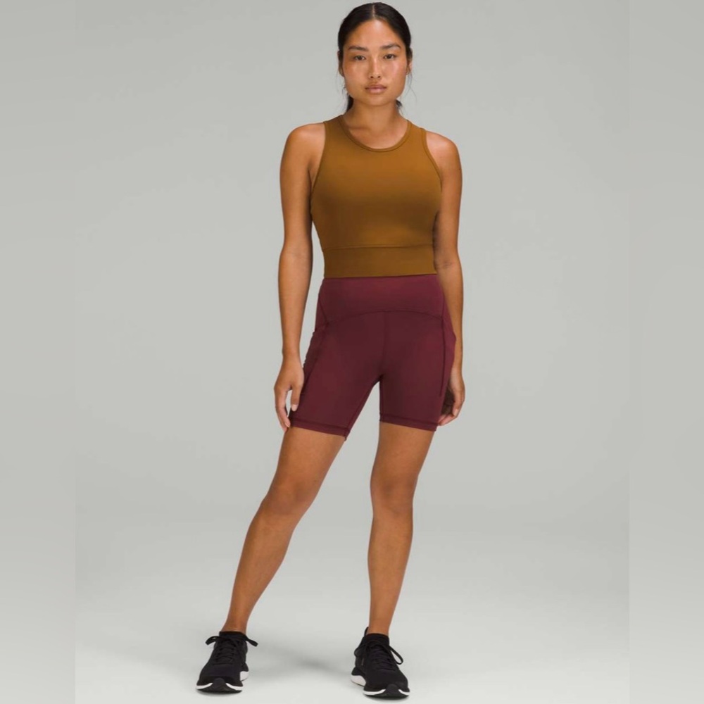 NWT Lululemon 8 Mesh-Back Training Cropped Tank Top Rich Caramel - Picture 4 of 8